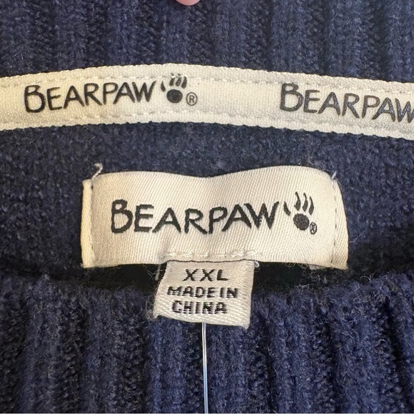 Bearpaw Textured Jacquard Pullover Sweater Women’s XXL Navy Blue Snowflake Cozy - Picture 5 of 5